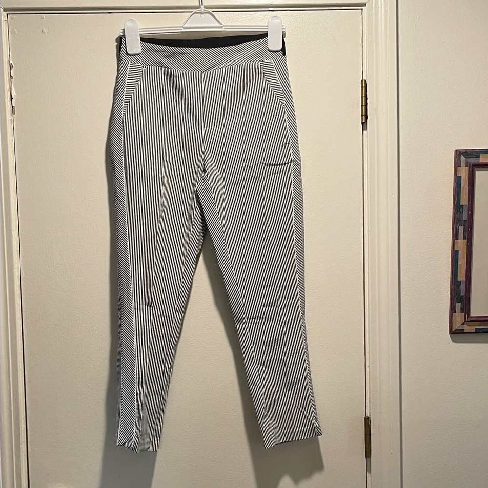 Tribal Black & White Pinstripe Skinny Pants